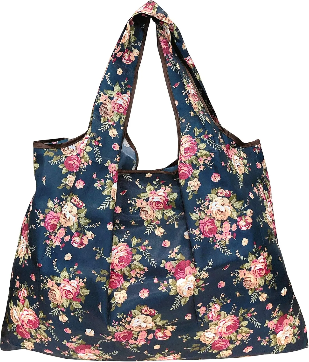 alldyrew Large Foldable Tote Nylon Reusable Grocery Bag, 3 Pack