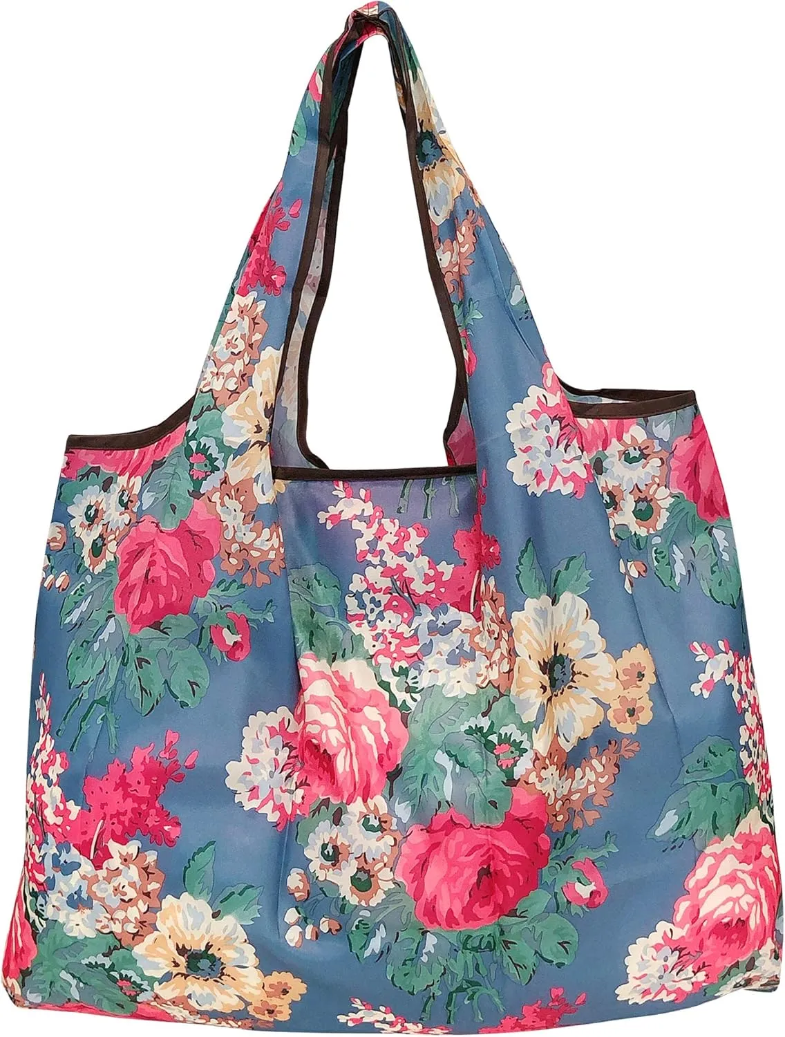 alldyrew Large Foldable Tote Nylon Reusable Grocery Bag, 3 Pack
