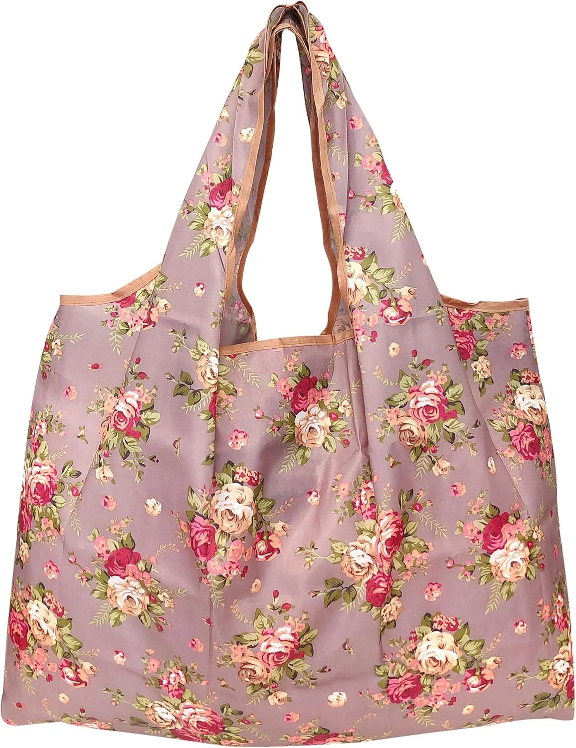 alldyrew Large Foldable Tote Nylon Reusable Grocery Bag, 3 Pack