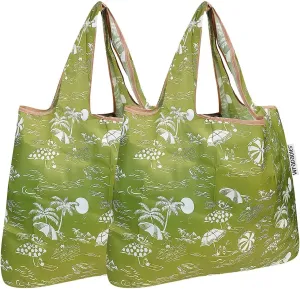 allydrew Foldable Tote Nylon Reusable Grocery Bag (Set of 2)