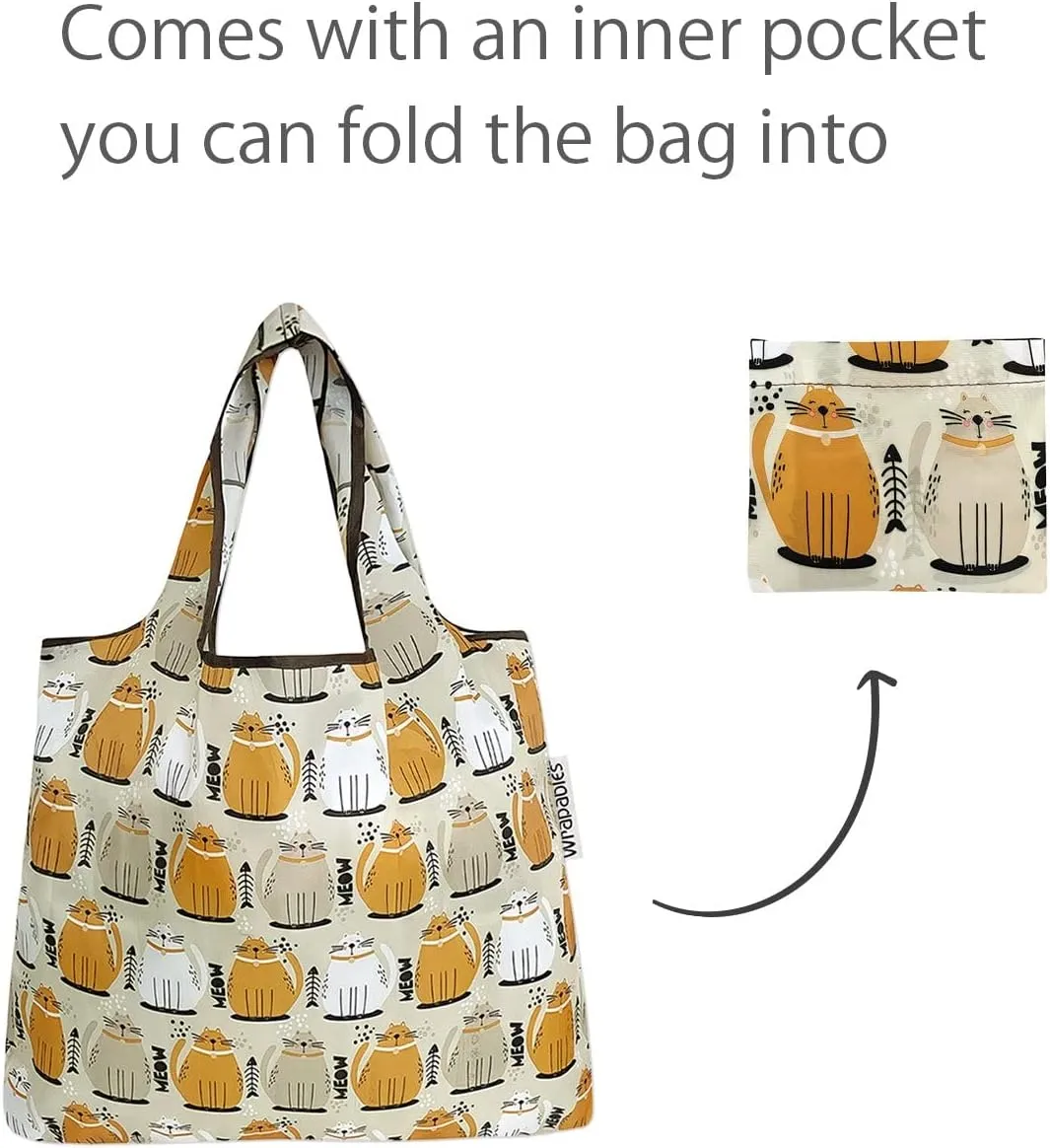 allydrew Foldable Tote Nylon Reusable Grocery Bag (Set of 2)