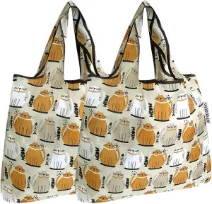 allydrew Foldable Tote Nylon Reusable Grocery Bag (Set of 2)