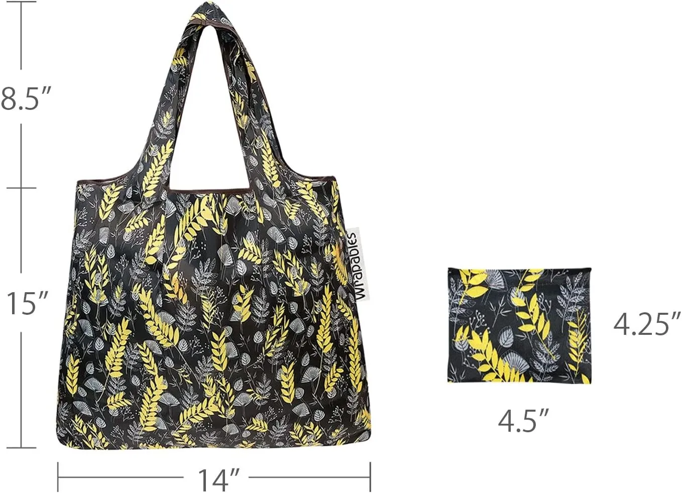 allydrew Foldable Tote Nylon Reusable Grocery Bag (Set of 2)