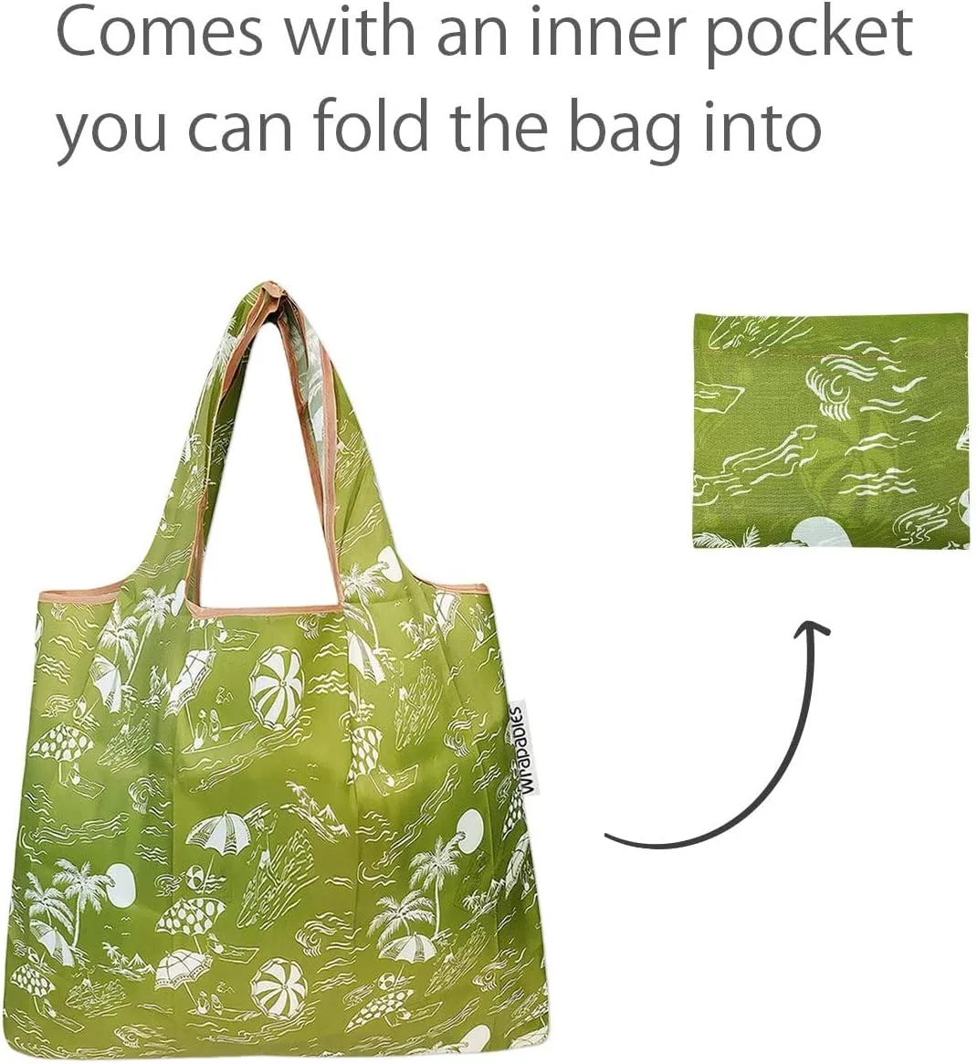 allydrew Foldable Tote Nylon Reusable Grocery Bag (Set of 2)
