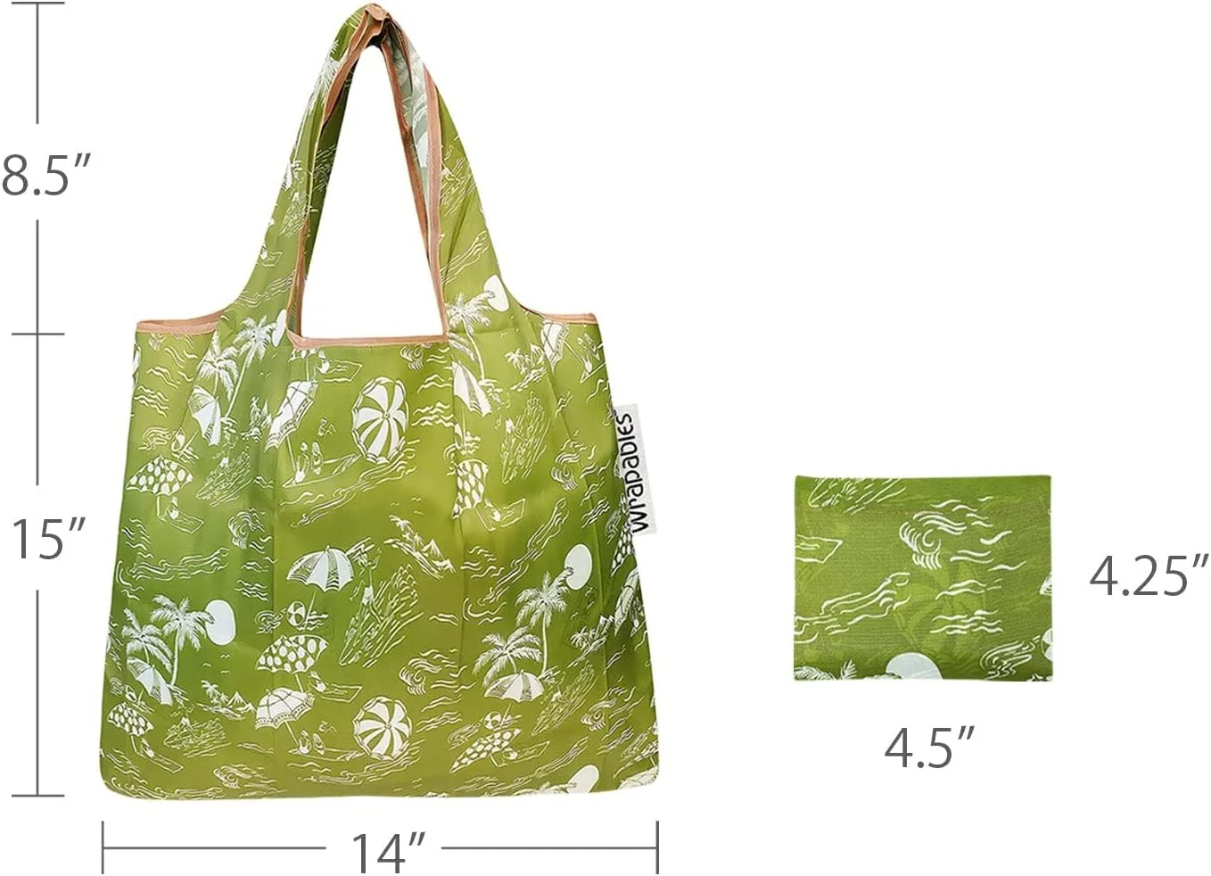 allydrew Foldable Tote Nylon Reusable Grocery Bag (Set of 2)