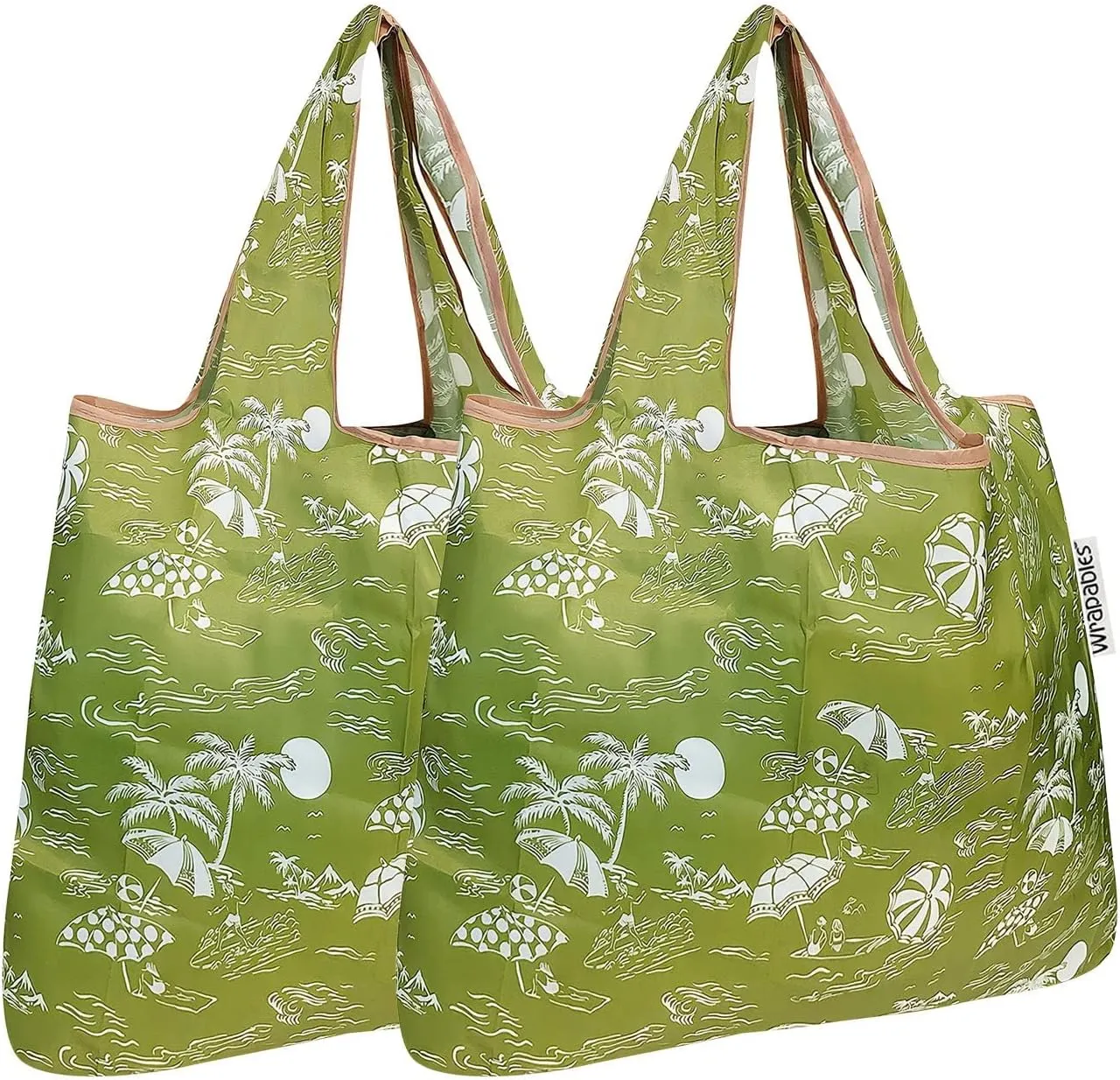 allydrew Foldable Tote Nylon Reusable Grocery Bag (Set of 2)