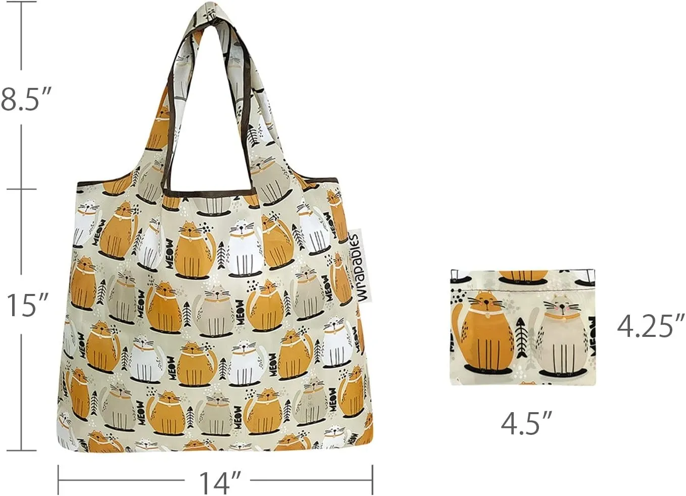 allydrew Foldable Tote Nylon Reusable Grocery Bag (Set of 2)