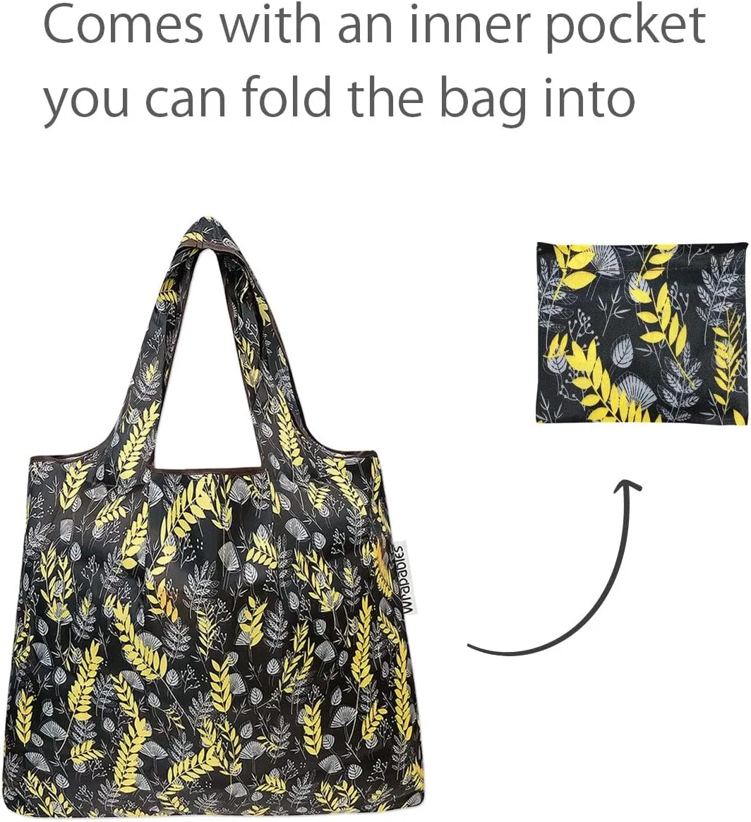 allydrew Foldable Tote Nylon Reusable Grocery Bag (Set of 2)