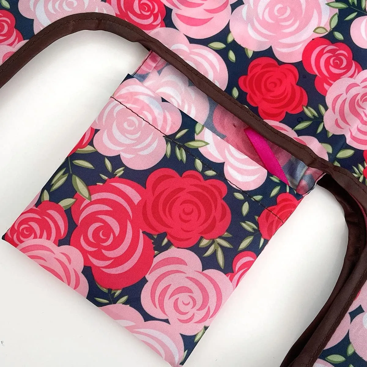 allydrew JoliBag Nylon Reusable Grocery Bag, 2 Pack, Rose Garden