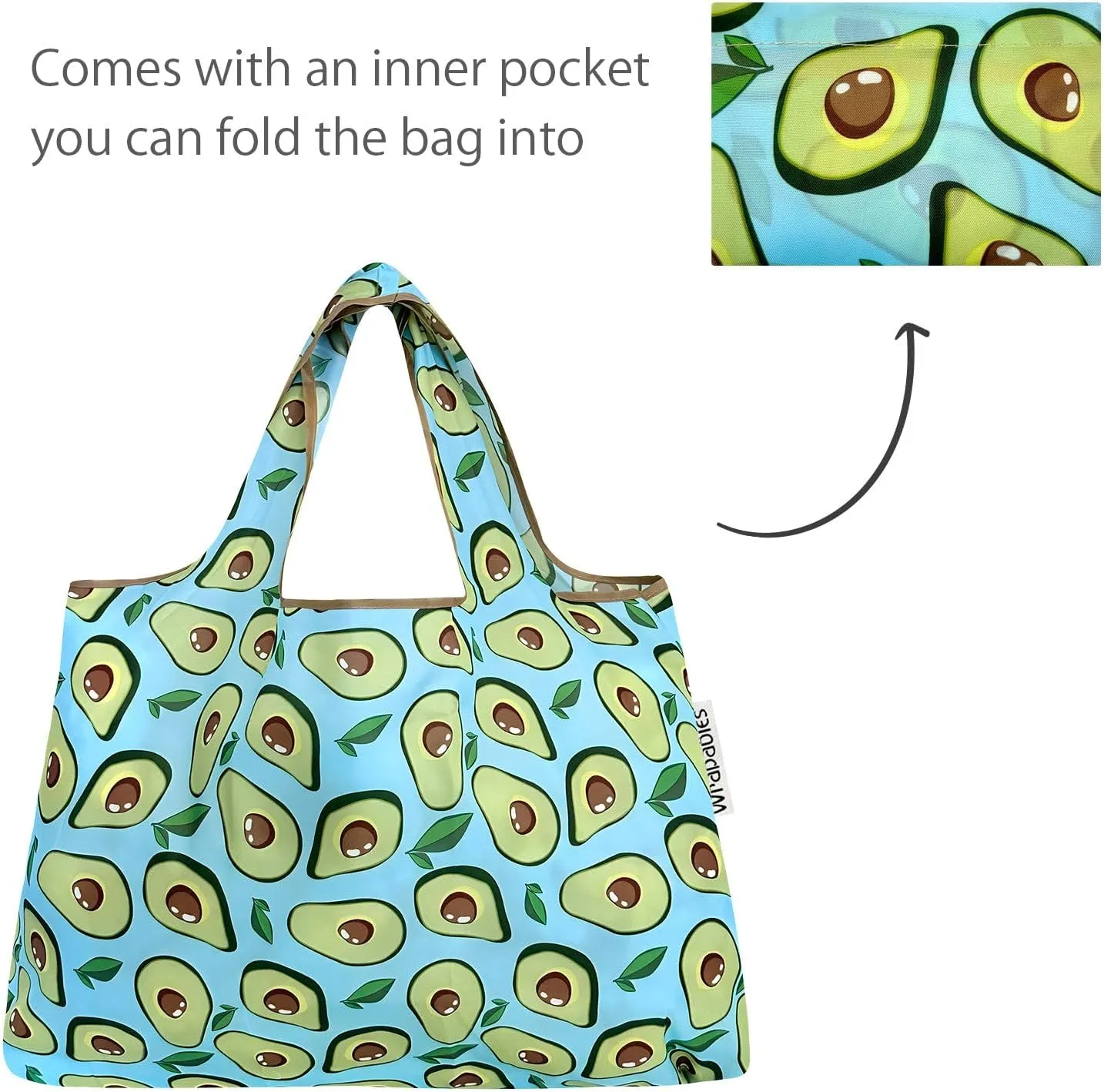 allydrew Large & Small Foldable Tote Nylon Reusable Grocery Bags, Set of 4