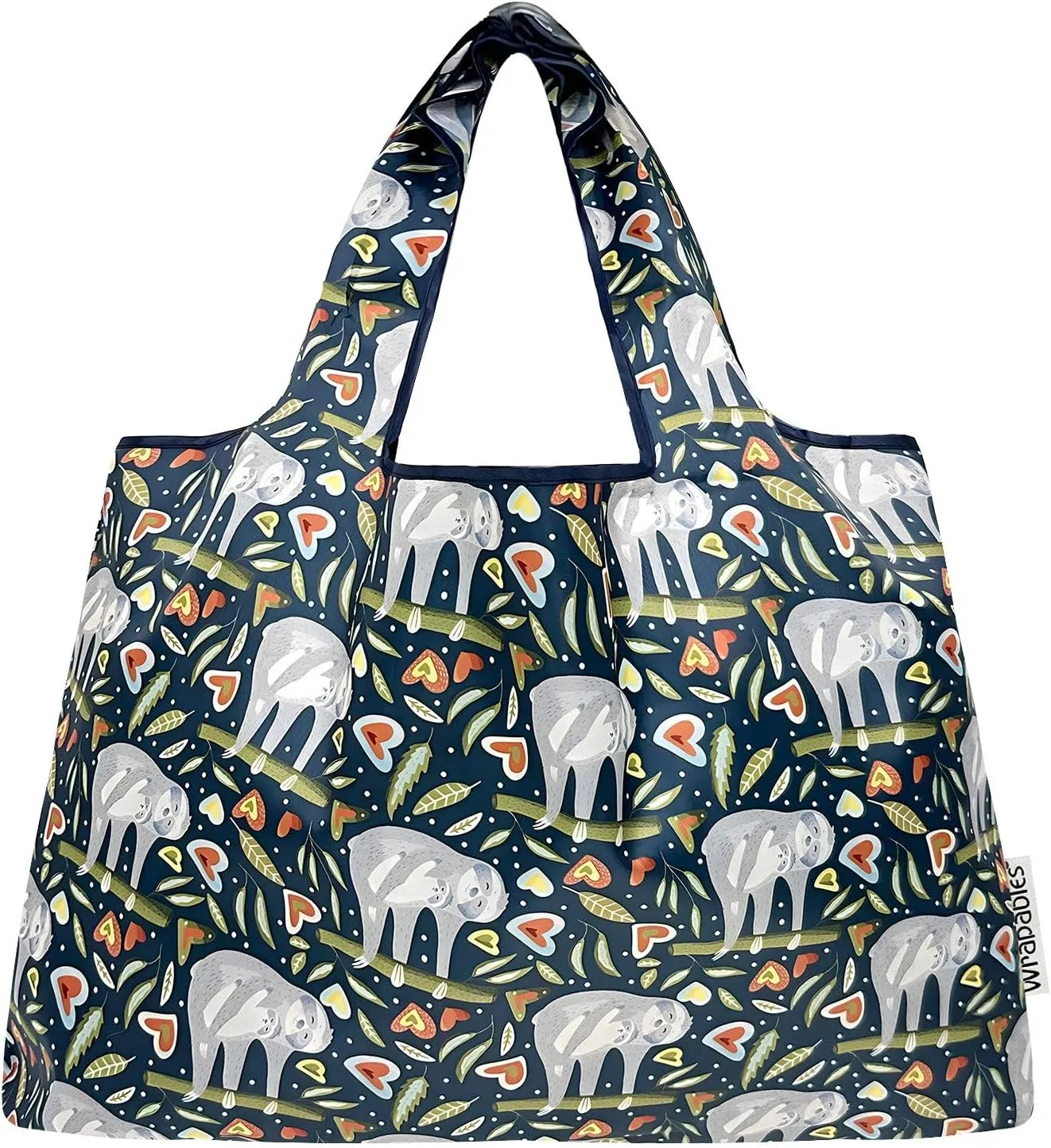 allydrew Large Foldable Tote Nylon Reusable Grocery Bags, 6 Pack
