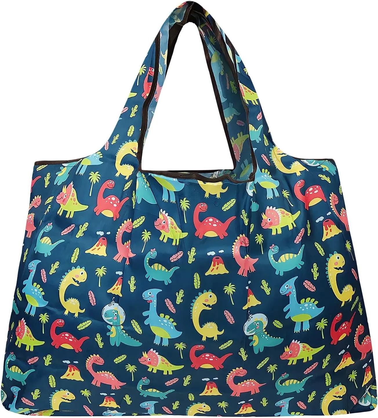 allydrew Large Foldable Tote Nylon Reusable Grocery Bags, 6 Pack