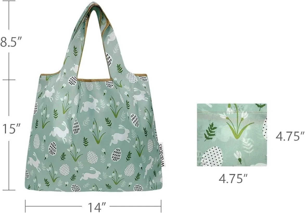 allydrew Medium Foldable Tote Nylon Reusable Grocery Bag (Set of 2)
