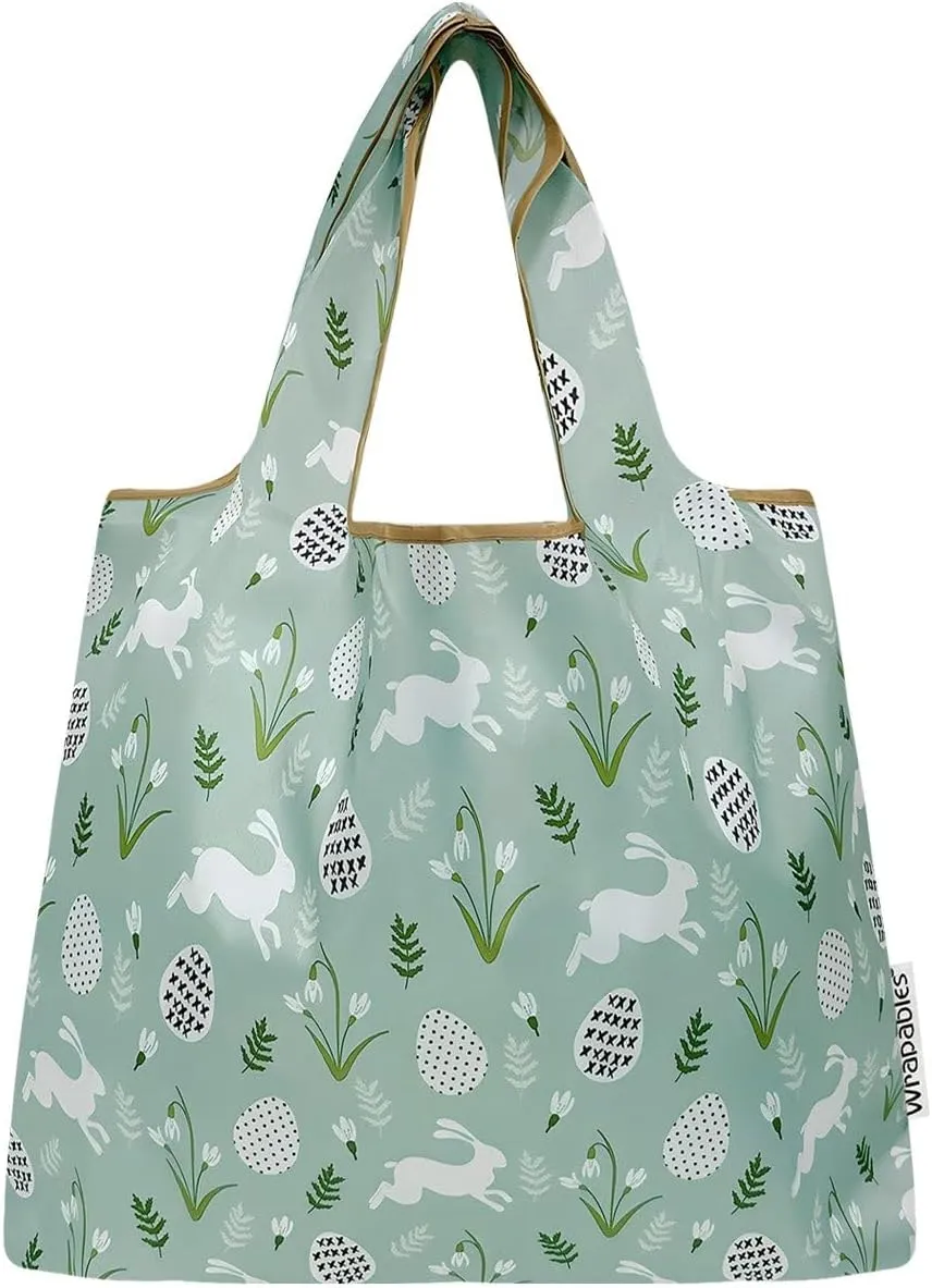allydrew Medium Foldable Tote Nylon Reusable Grocery Bag (Set of 2)