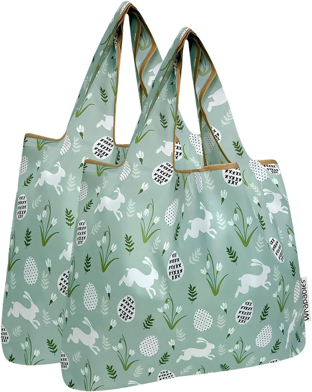 allydrew Medium Foldable Tote Nylon Reusable Grocery Bag (Set of 2)