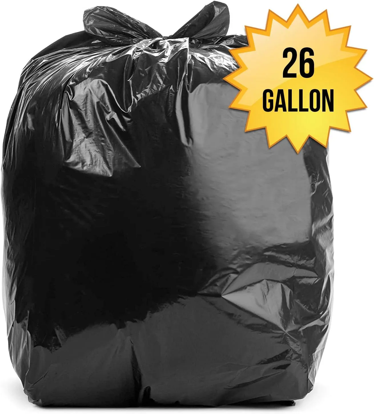 Aluf Plastics 26 Gallon 1.25 MIL (eq) Black Heavy Duty Trash Can Liners - 29" x 45" - Pack of 200 - For Contractor, Industrial, Commercial