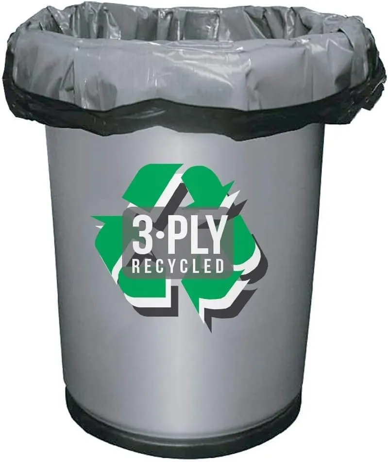 Aluf Plastics 26 Gallon 1.25 MIL (eq) Black Heavy Duty Trash Can Liners - 29" x 45" - Pack of 200 - For Contractor, Industrial, Commercial