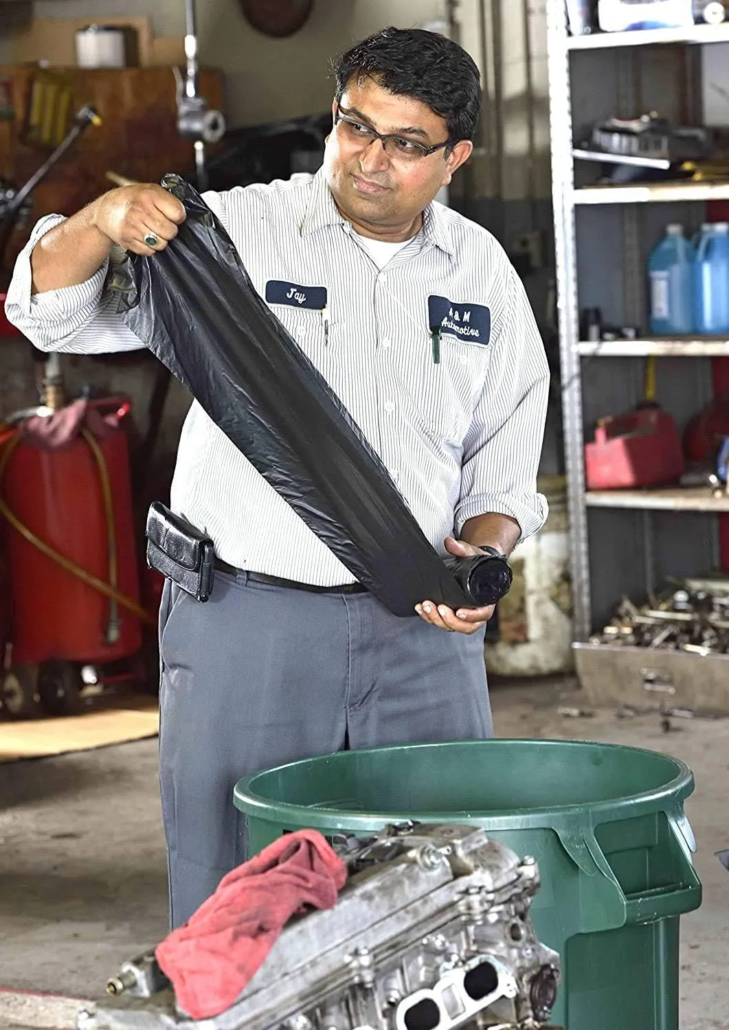 Aluf Plastics 44 Gallon 1.5 MIL (eq) Black Heavy Duty Trash Bags - 38" x 53" - Pack of 100 - For Construction, Industrial, Outdoor, Commercial