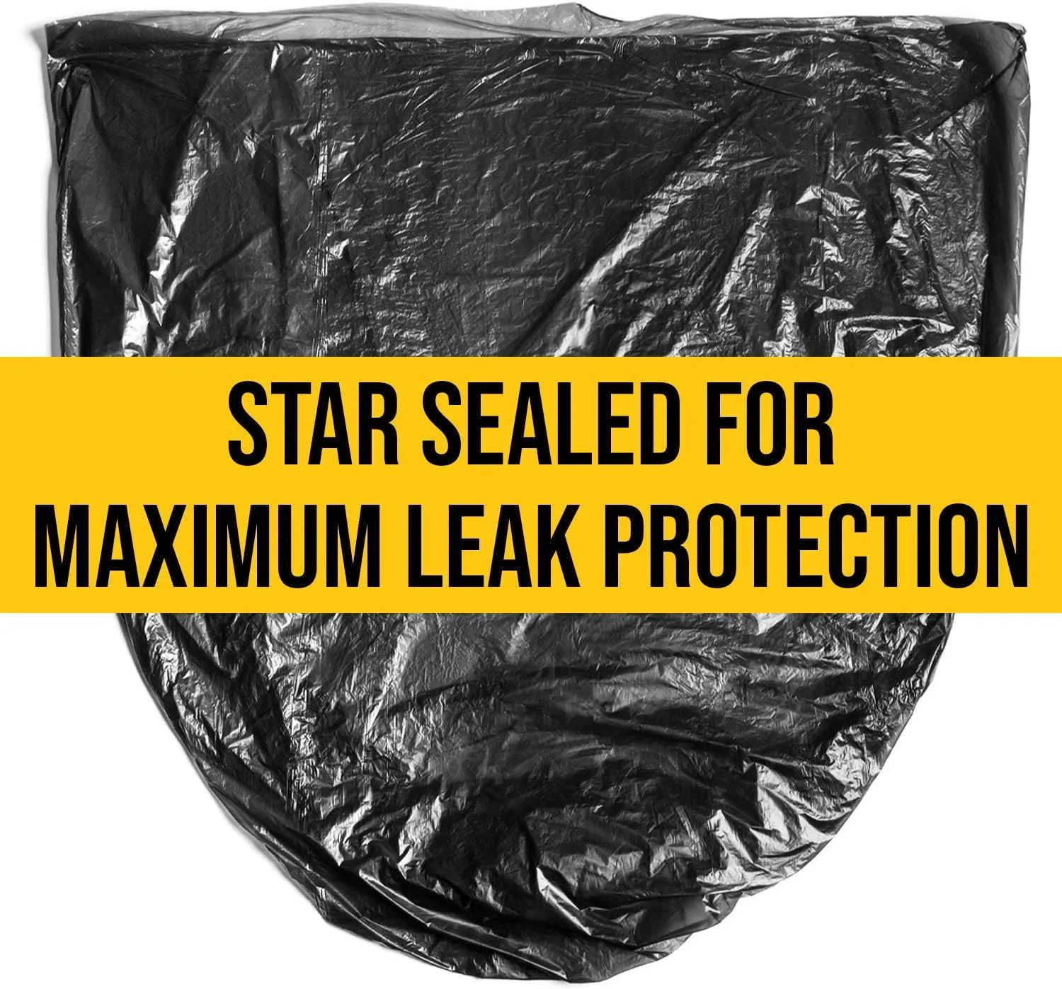 Aluf Plastics 44 Gallon 1.5 MIL (eq) Black Heavy Duty Trash Bags - 38" x 53" - Pack of 100 - For Construction, Industrial, Outdoor, Commercial