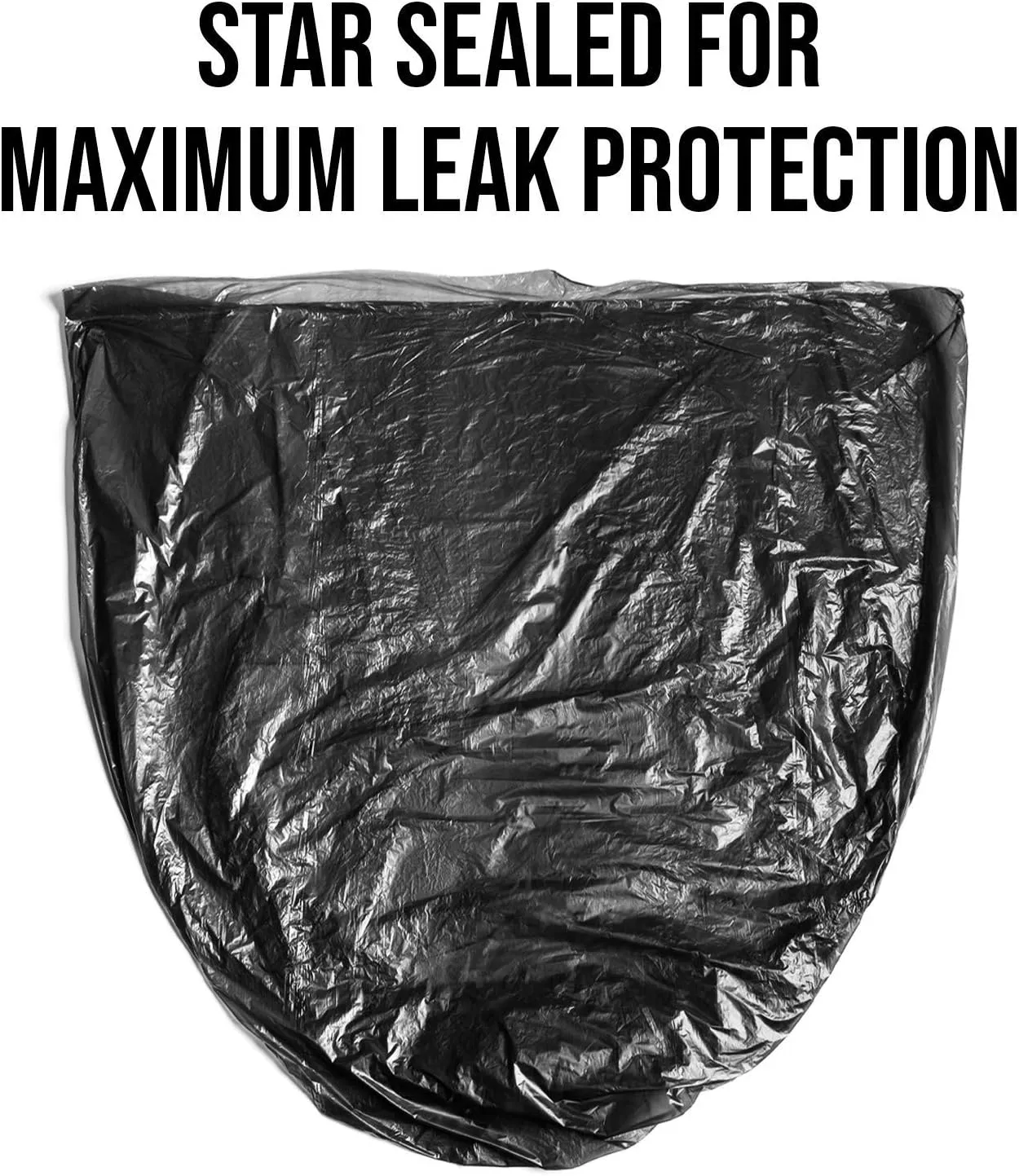 Aluf Plastics T-Tough Roll Pack Low Density Repro Blend Star Seal Coreless Rolls Bag, 7-10 Gallon Capacity, 23" Length x 24" Width, H Strength, Black (Pack of 500)