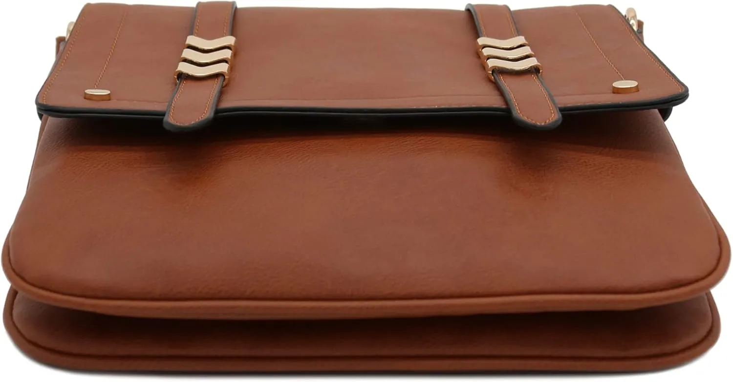 ALYSSA Double Compartment Large Flapover Crossbody Bag