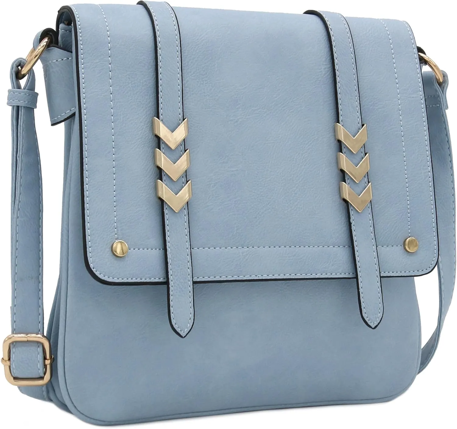 ALYSSA Double Compartment Large Flapover Crossbody Bag