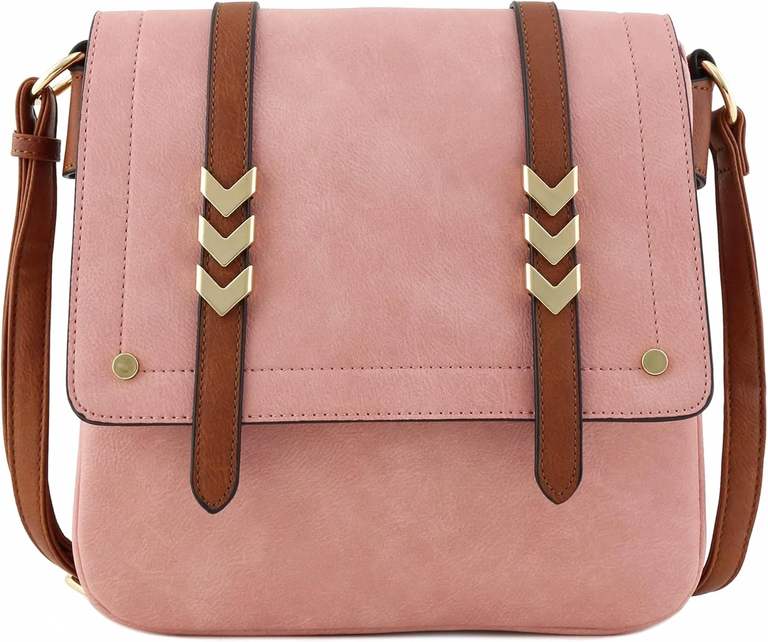 ALYSSA Double Compartment Large Flapover Crossbody Bag