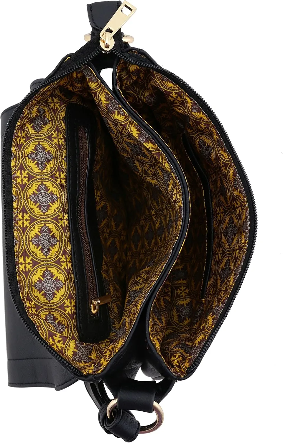 ALYSSA Double Compartment Large Flapover Crossbody Bag