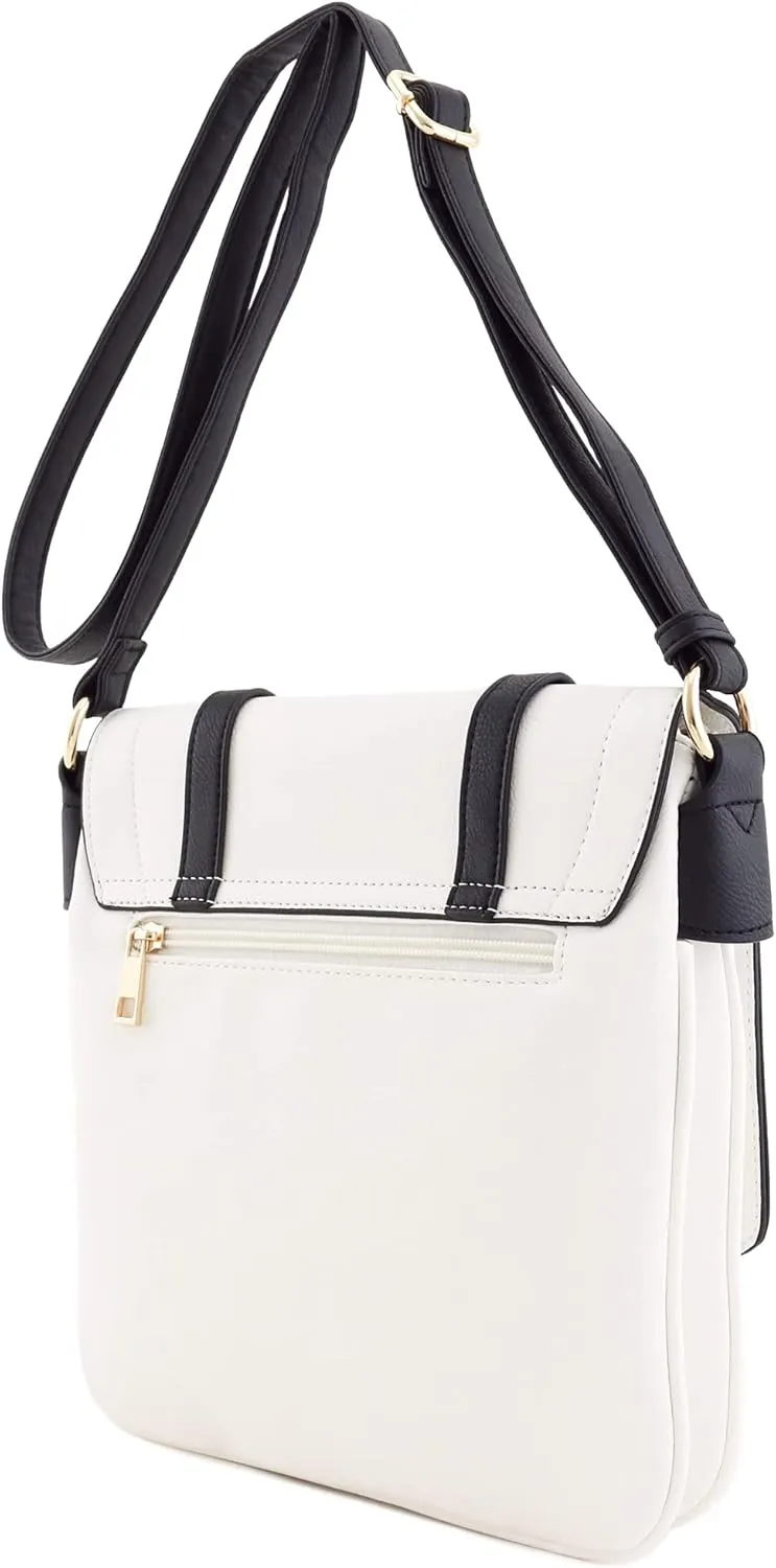 ALYSSA Double Compartment Large Flapover Crossbody Bag