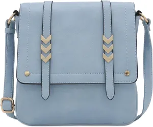 ALYSSA Double Compartment Large Flapover Crossbody Bag