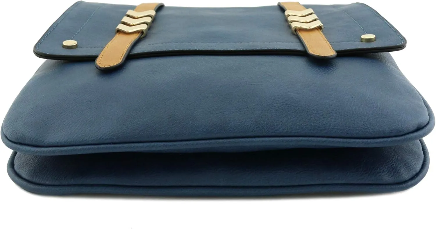 ALYSSA Double Compartment Large Flapover Crossbody Bag