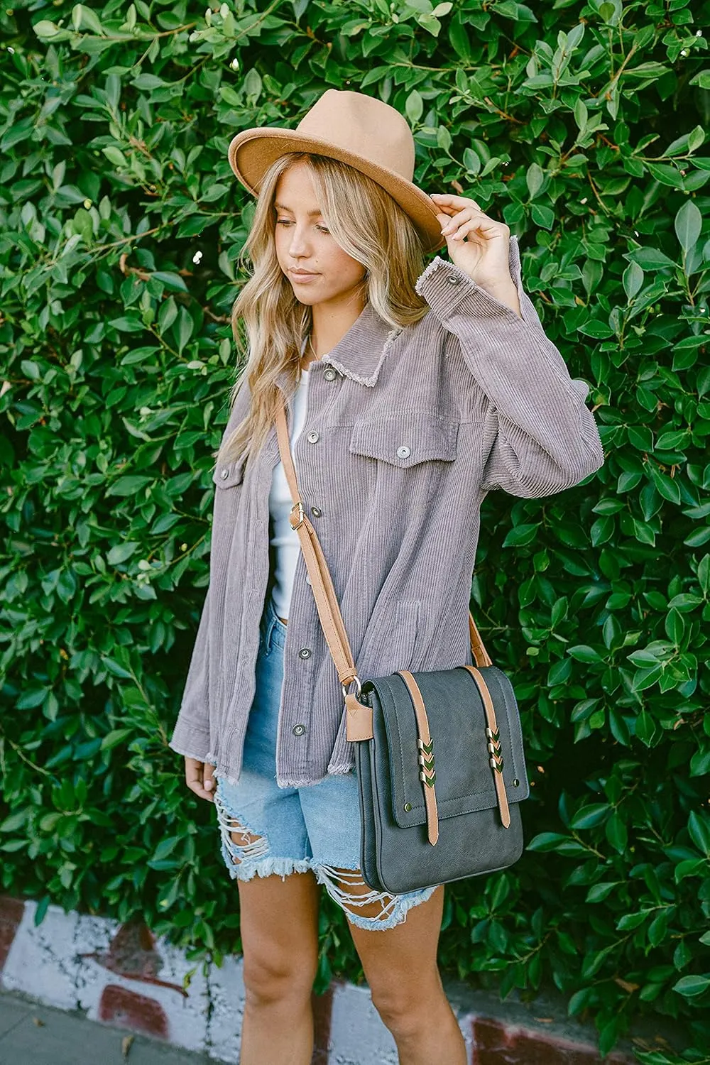 ALYSSA Double Compartment Large Flapover Crossbody Bag