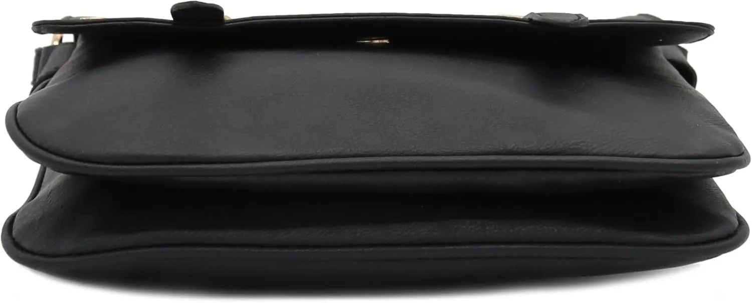 ALYSSA Double Compartment Large Flapover Crossbody Bag