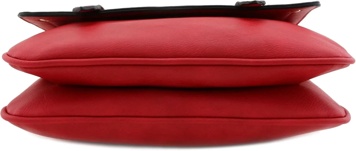 ALYSSA Double Compartment Large Flapover Crossbody Bag