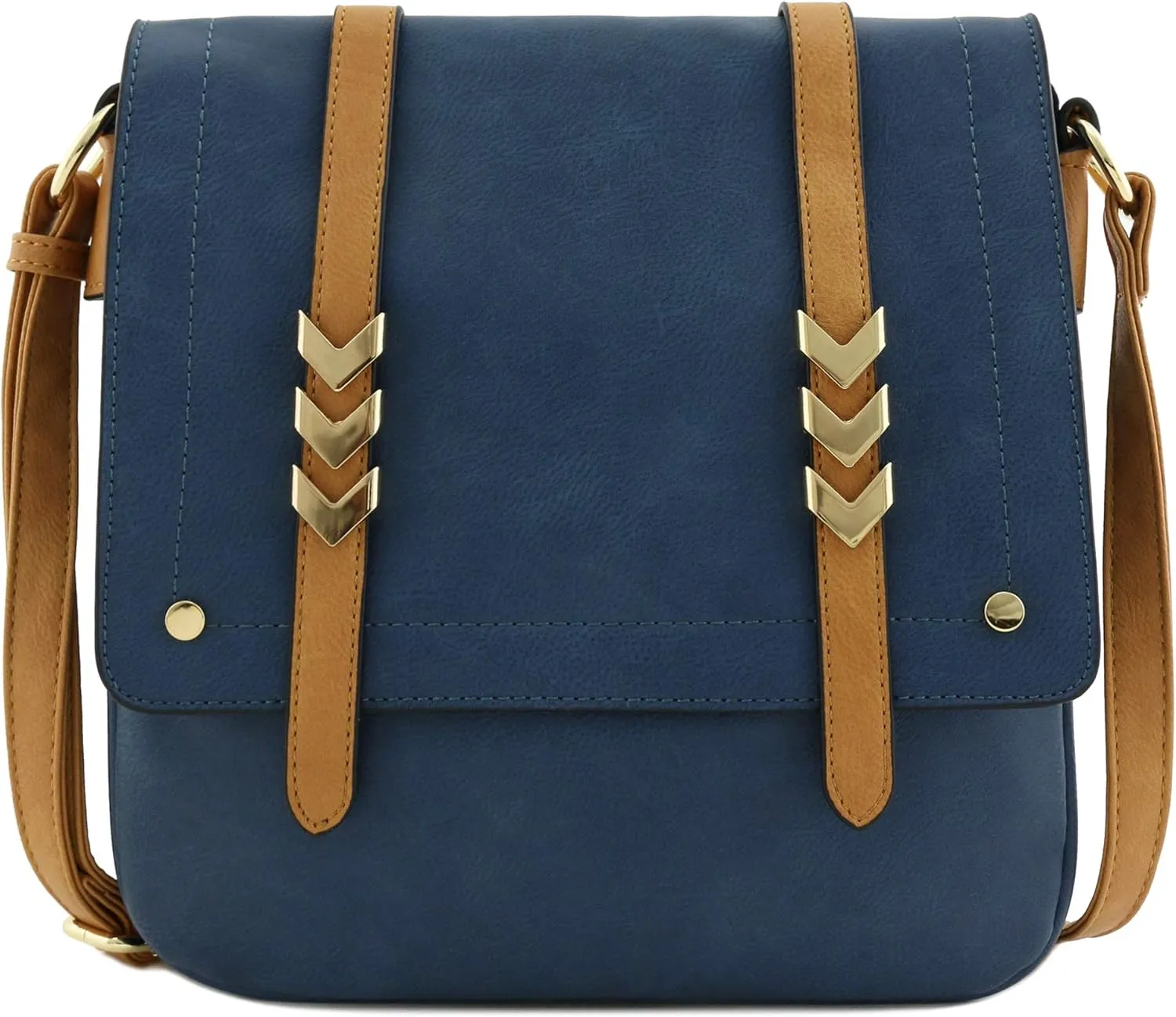 ALYSSA Double Compartment Large Flapover Crossbody Bag