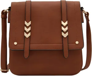ALYSSA Double Compartment Large Flapover Crossbody Bag