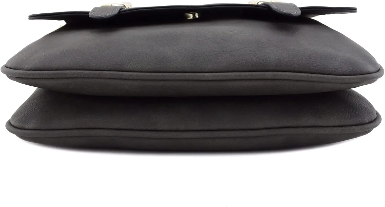 ALYSSA Double Compartment Large Flapover Crossbody Bag