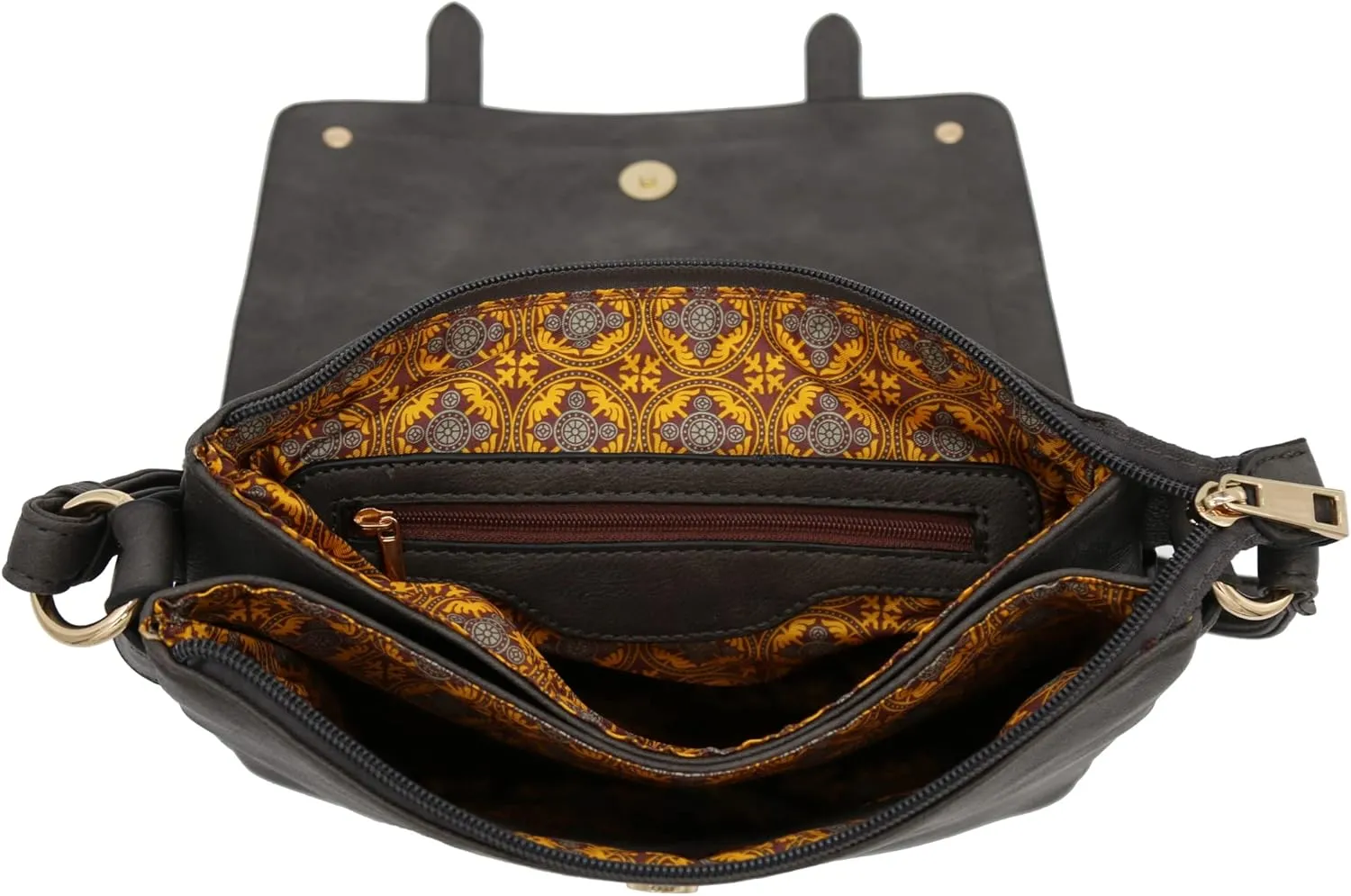ALYSSA Double Compartment Large Flapover Crossbody Bag