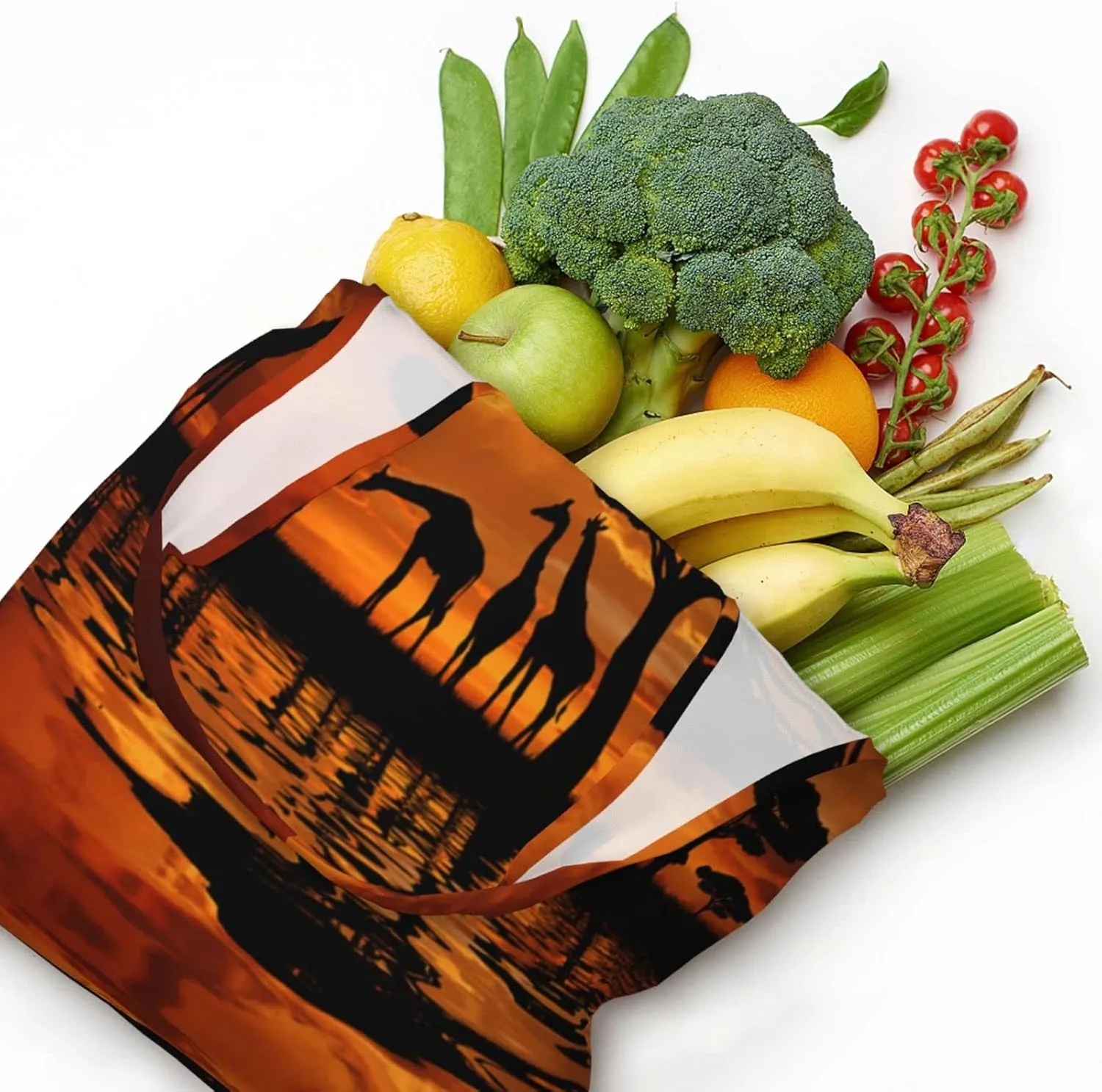 AMAZWI Cute Gnome Canvas Tote Bag,Kitchen Reusable Grocery Bags,Work Handbag Tote,Weekender Bag Shopper Handbag