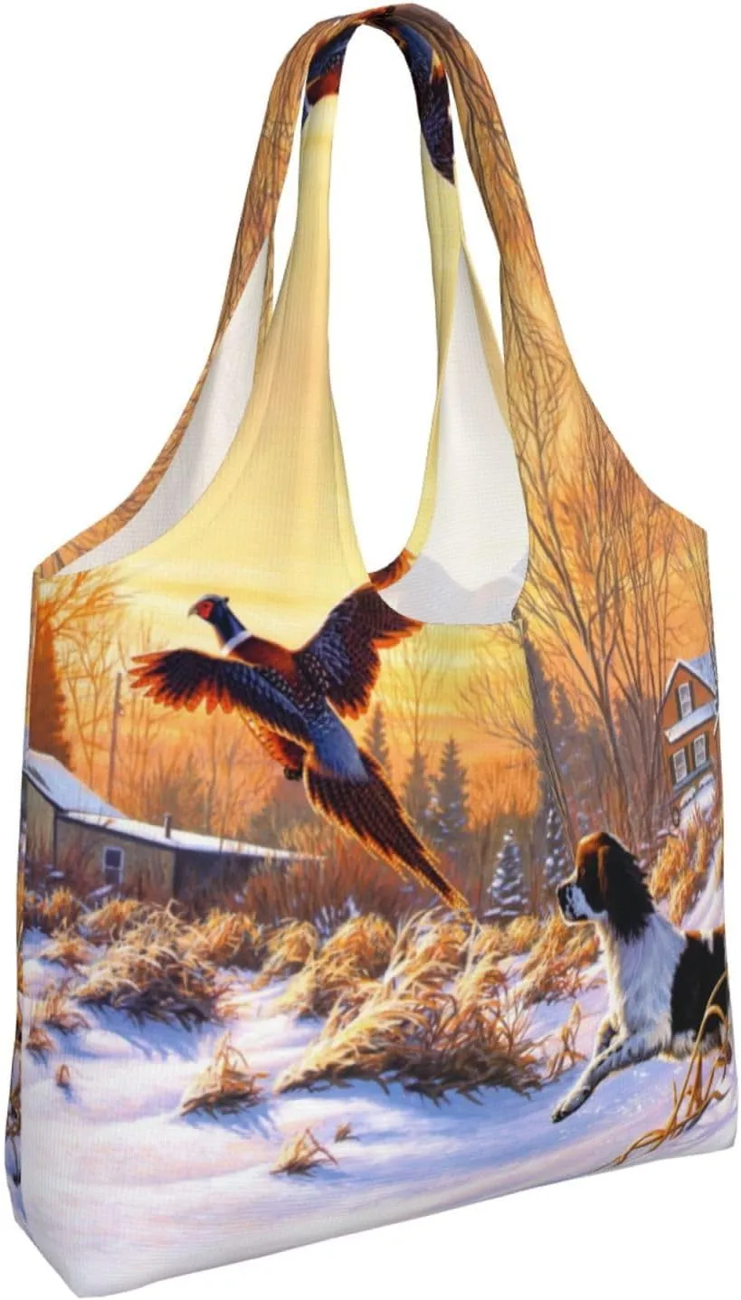 AMAZWI Cute Gnome Canvas Tote Bag,Kitchen Reusable Grocery Bags,Work Handbag Tote,Weekender Bag Shopper Handbag