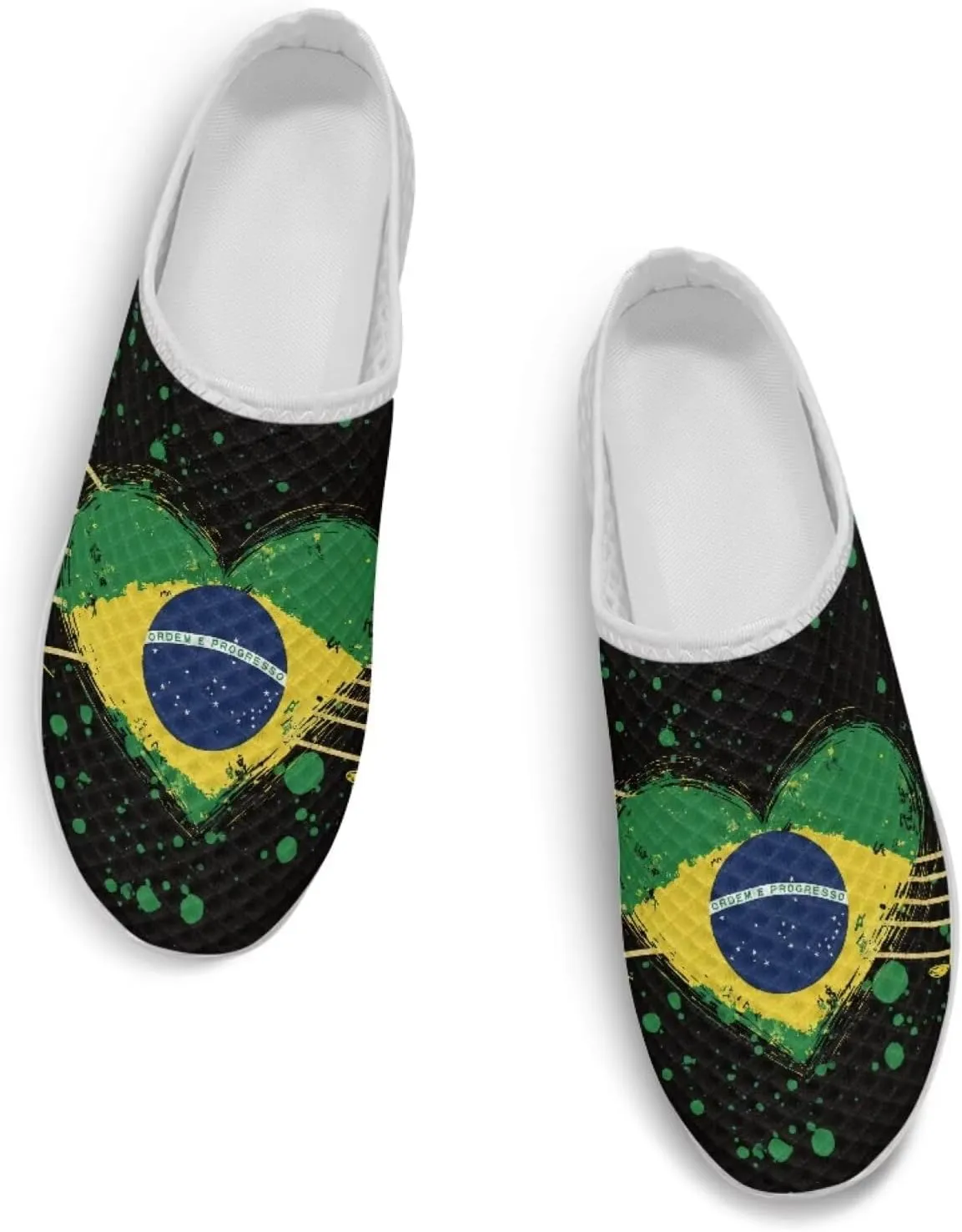 American Flag Print Mule Tennis Shoes for Women Classic Flats Shoes White EVA Sole Casual Sneaker Garden Clogs