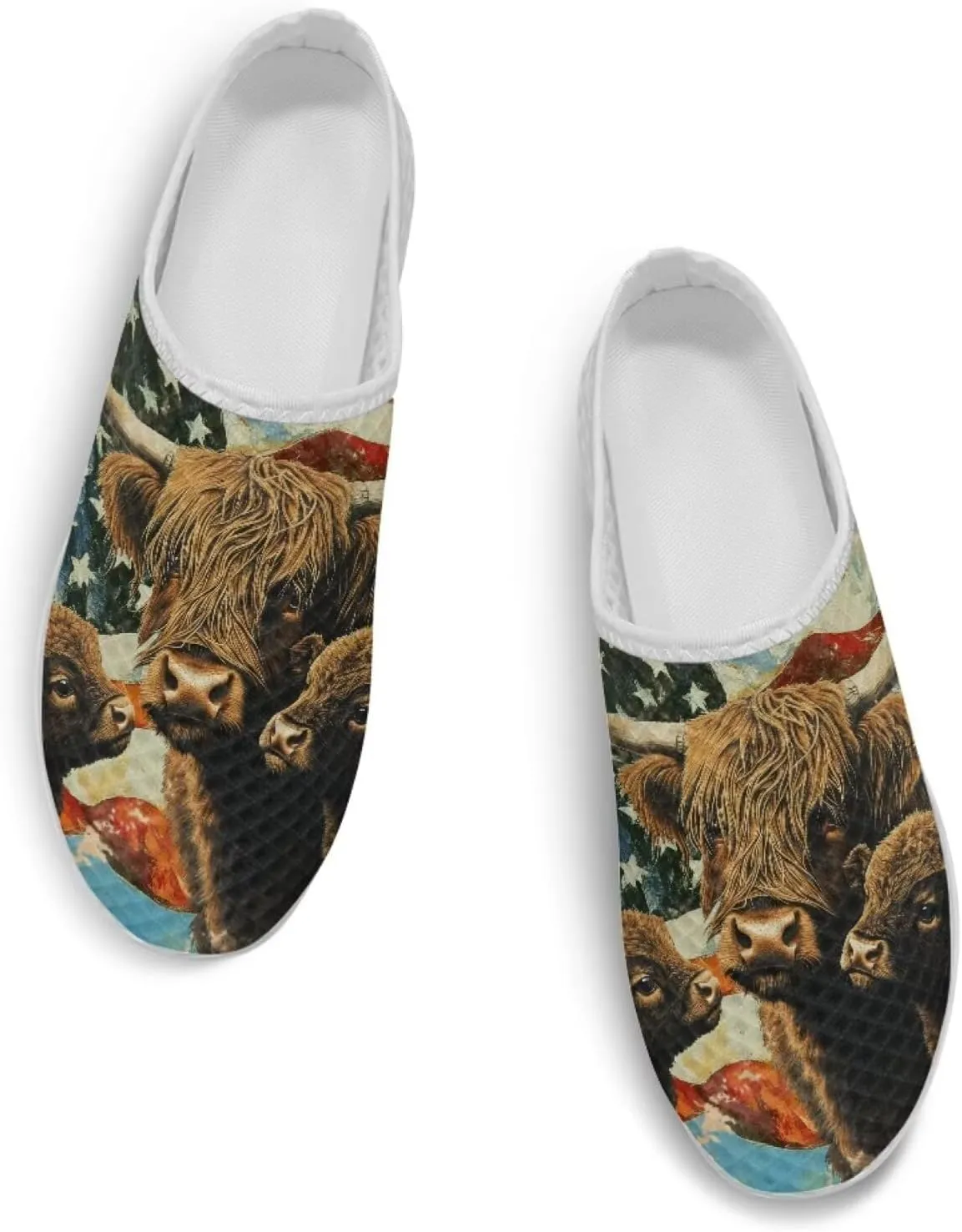 American Flag Print Mule Tennis Shoes for Women Classic Flats Shoes White EVA Sole Casual Sneaker Garden Clogs
