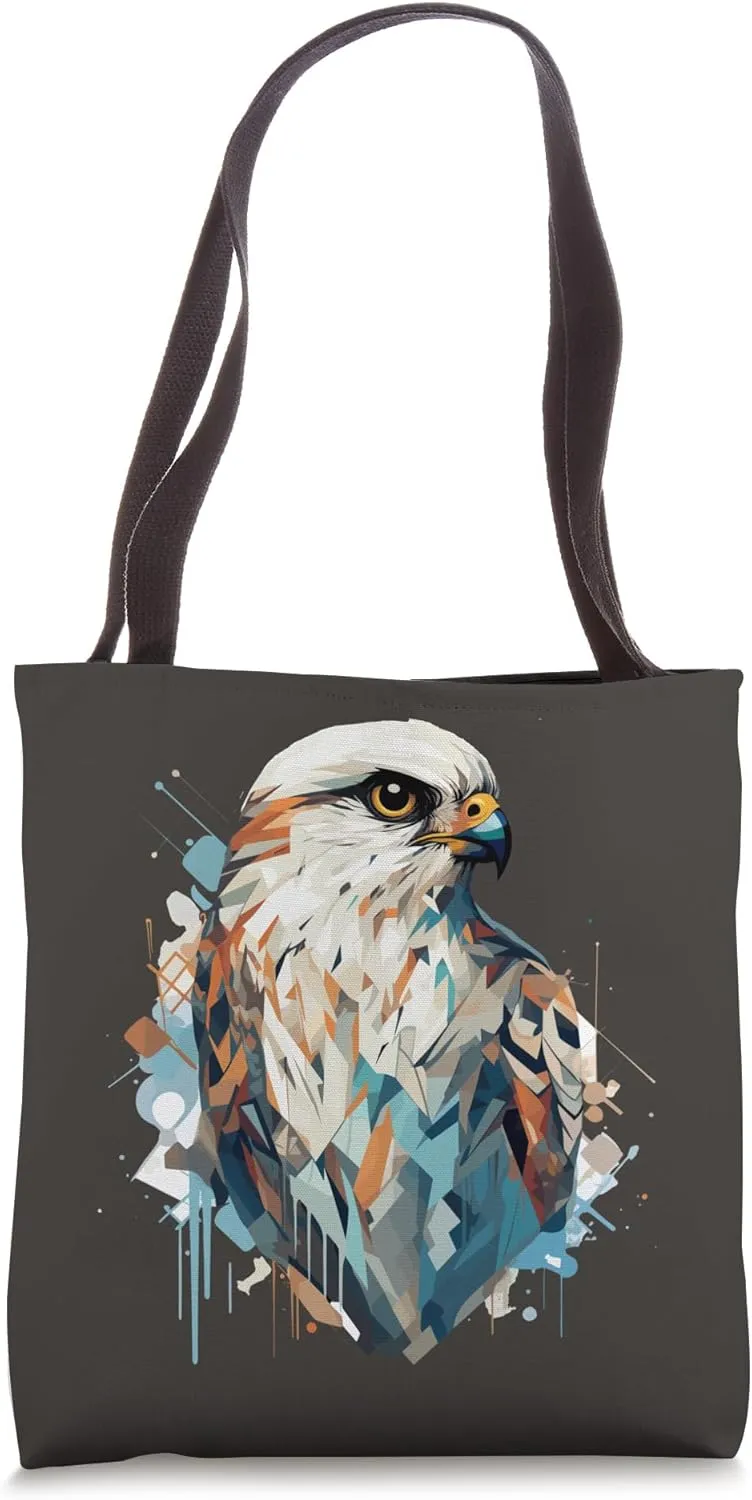 American Kestrel Bird Geometric Patten Art,Cute Kestrel Love Tote Bag