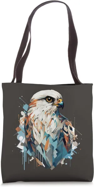 American Kestrel Bird Geometric Patten Art,Cute Kestrel Love Tote Bag