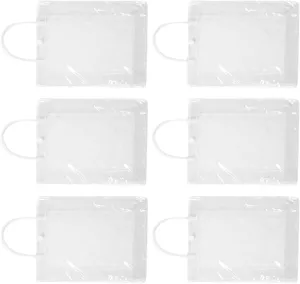 Amosfun 6Pcs Clear Blank Tote Bags DIY Painting Handbags for Activities Parent Crafting Party Favors Holiday Classroom and Creative Fun