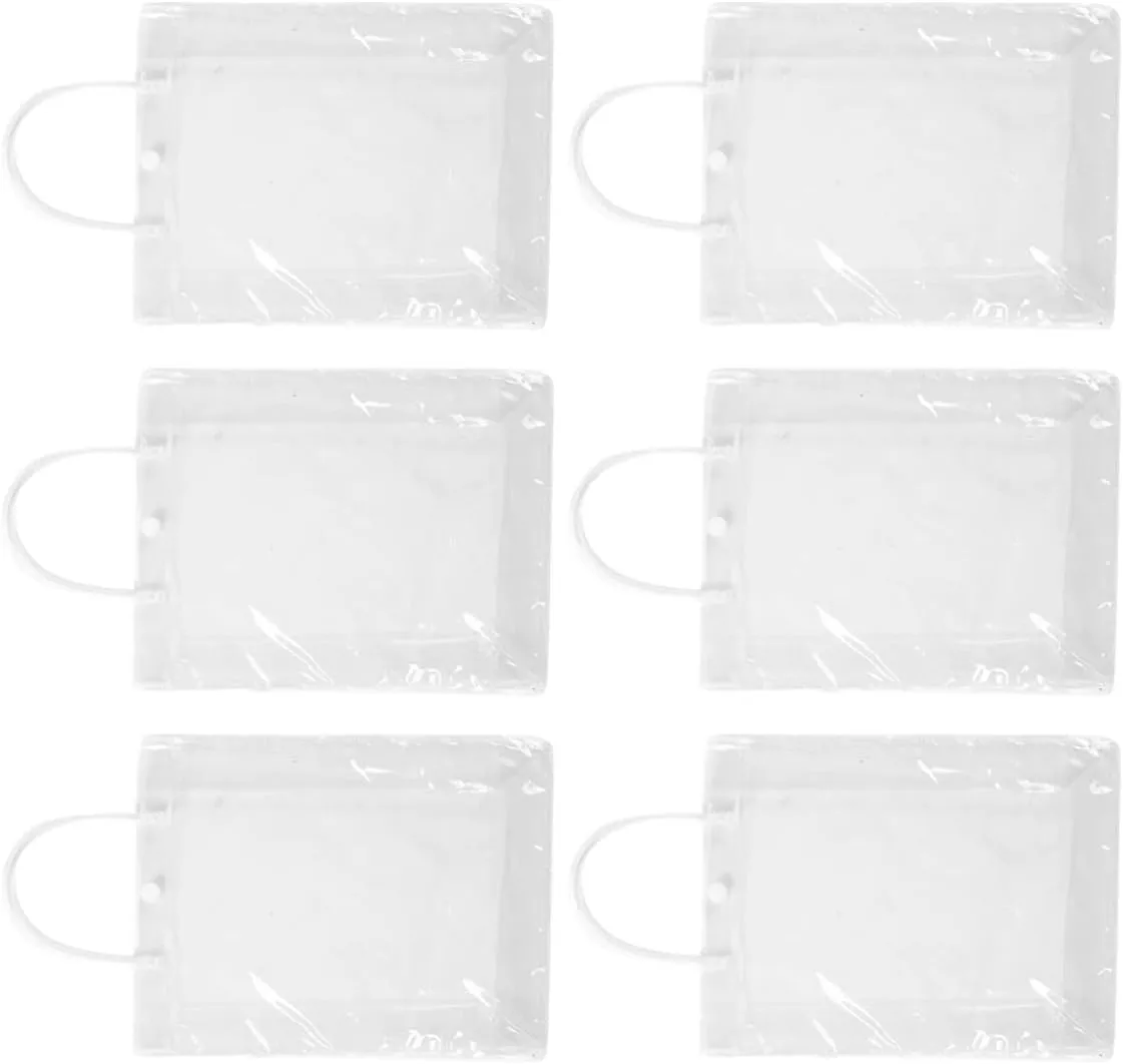 Amosfun 6Pcs Clear Blank Tote Bags DIY Painting Handbags for Activities Parent Crafting Party Favors Holiday Classroom and Creative Fun