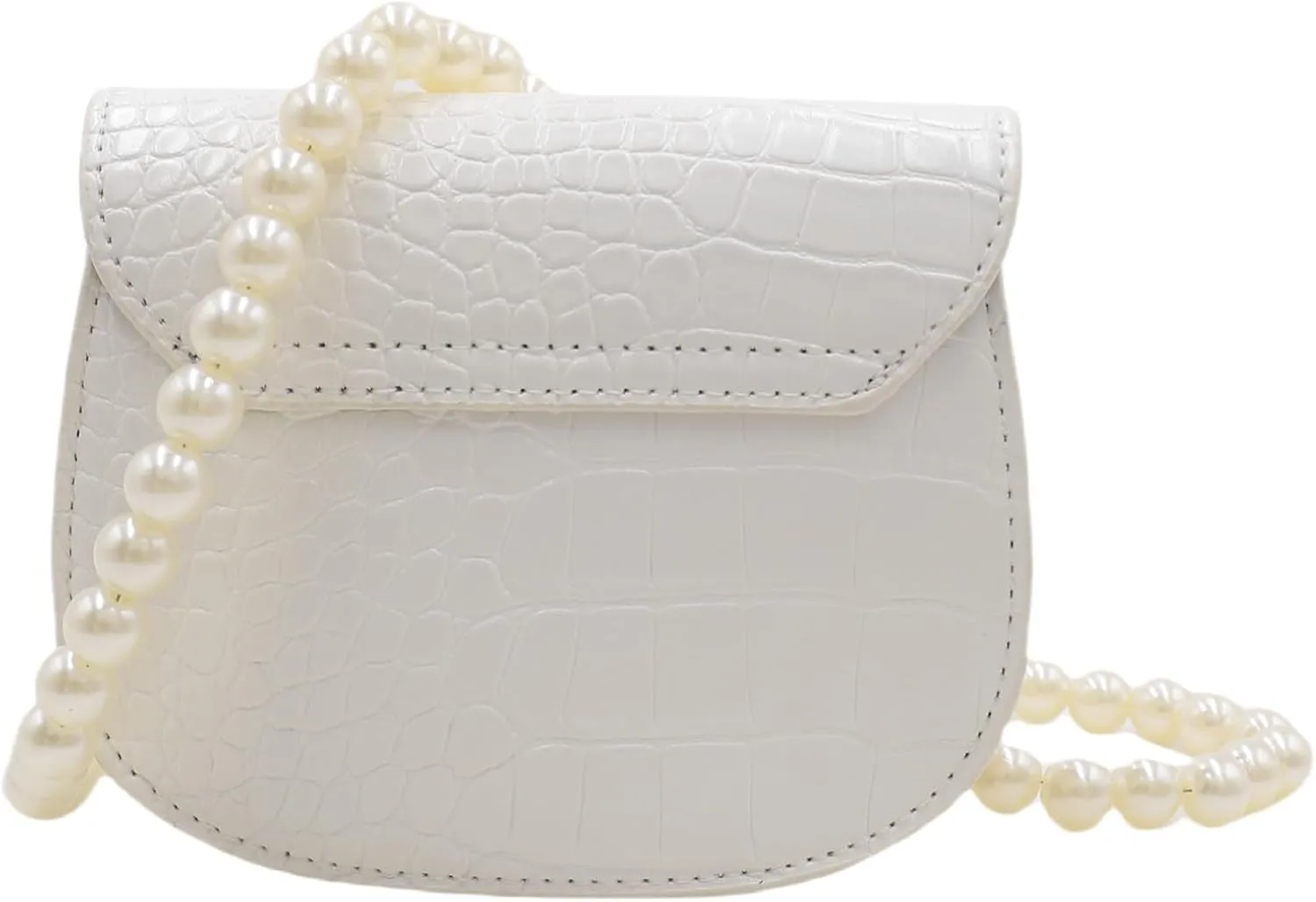 AMPOSSTO Bow Crossbody Purse for Girls Little Girls Kids Small Cross Body Bag Pearl Chain Strap Shoulder Bag Handbag