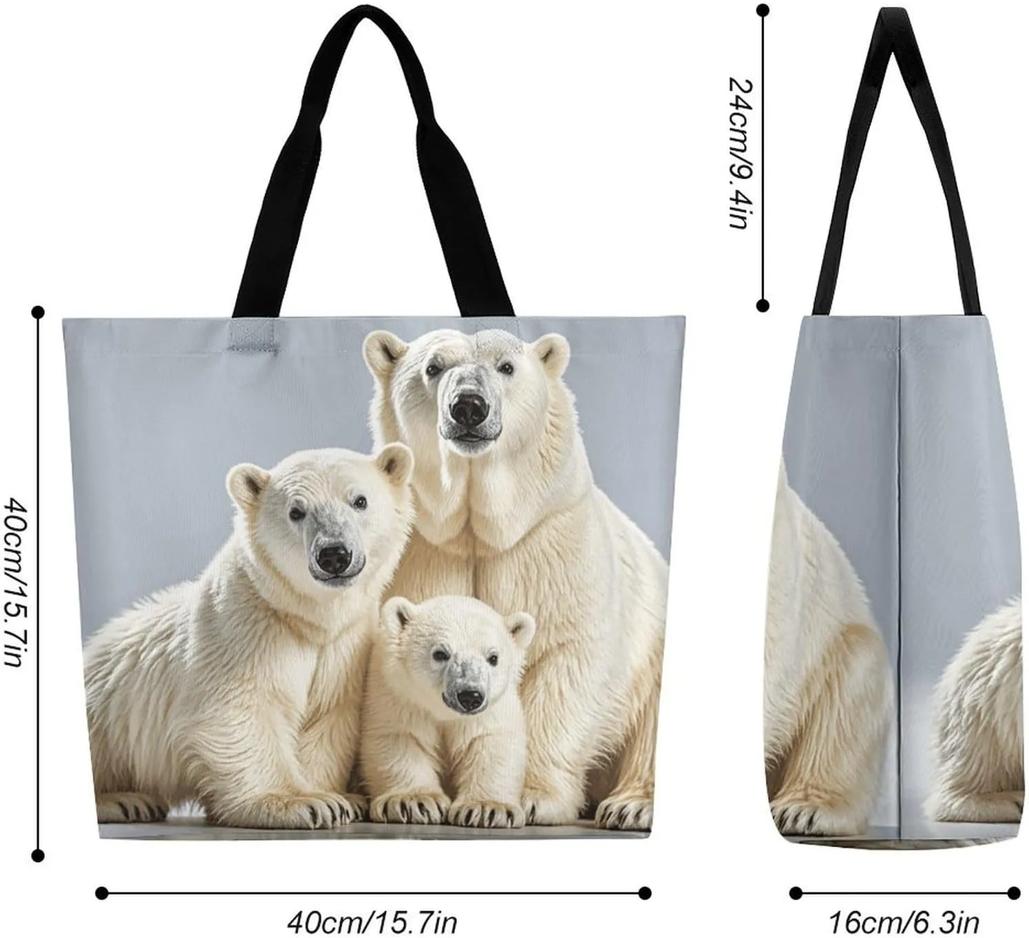 Angel Portrait Style Tote Bags, Reusable Grocery Bags, Large Shopping Bag, Shoulder Bag for Women