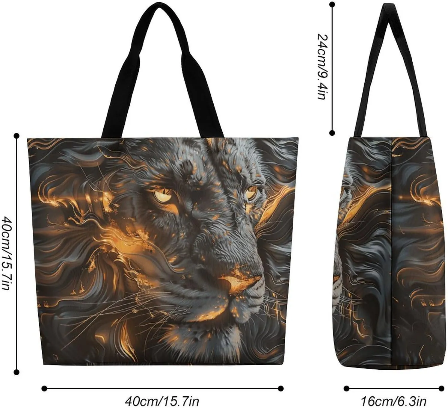 Angel Portrait Style Tote Bags, Reusable Grocery Bags, Large Shopping Bag, Shoulder Bag for Women