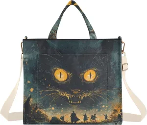 Angry Cat Black Tote Bag for Women Stylish Handbag Large Crossbody Bag with Inner Pocket Small